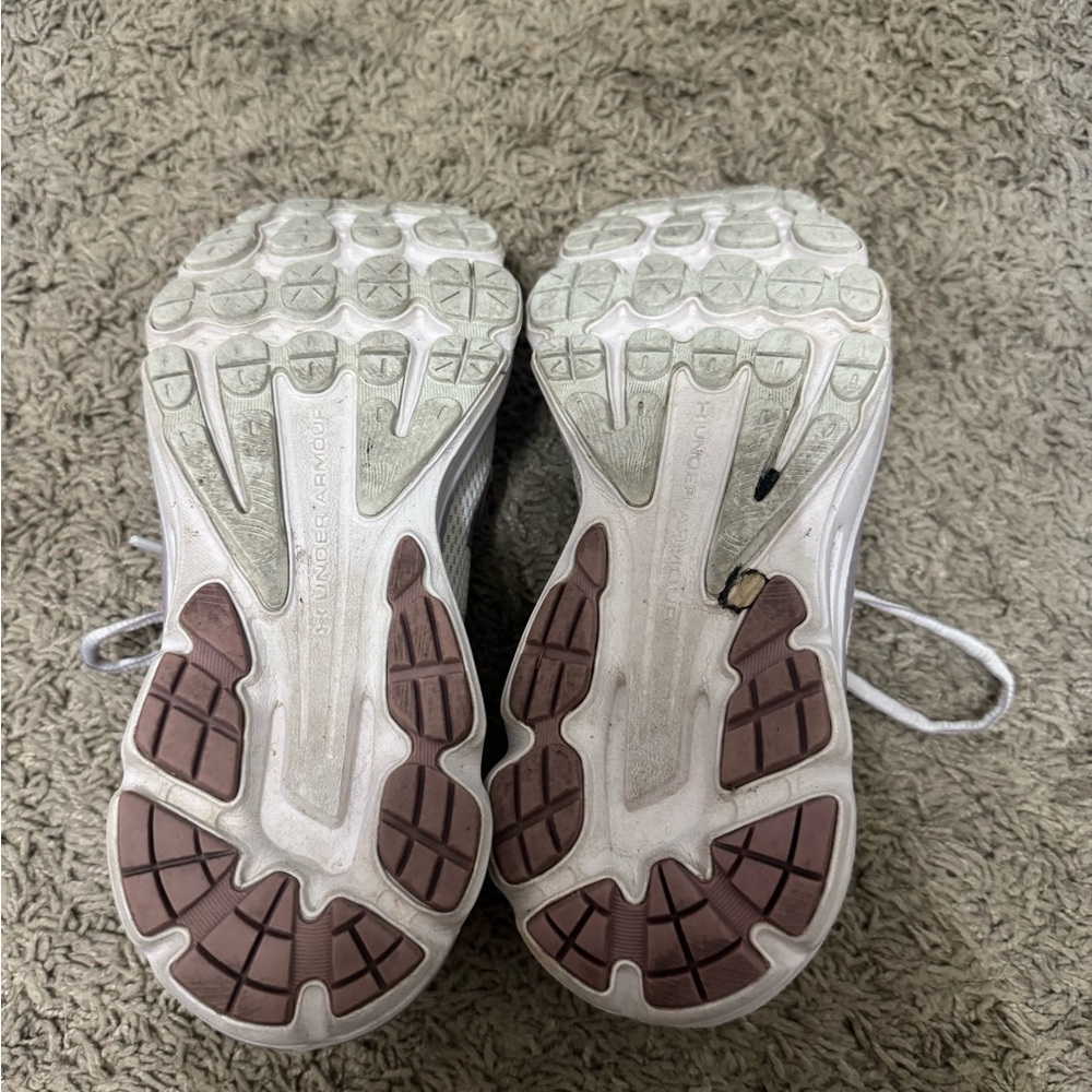 Under Armour Women's Light Gray and Purple Athletic Shoes - Picture 5 of 5